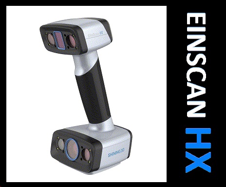 EinScan HX เครื่องสแกนเนอร์ 3 มิติ 2IN1 Hybrid สองระบบ Blue Laser Vs Blue LED แถมออกแบบโปรแกรม Solid Edge สแกนเก็บสีได้ในตัว สแกนเหล็ก สแกนสีดำได้