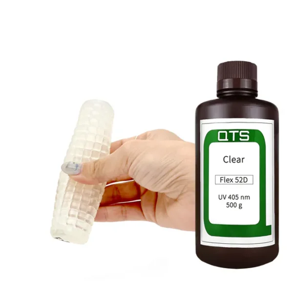 QTS Flex 52D Resin สร้างชิ้นส่วนคล้ายยางที่มีการยืดตัวที่น่าประทับใจ ซึ่งเหมาะอย่างยิ่งสำหรับการสร้างต้นแบบที่ต้องการความยืดหยุ่น QTS Flex 52D เหมาะสำหรับการใช้งานที่เกี่ยวข้องกับการเคลื่อนไหวซ้ำๆ โดยมีความทนทานและความสามารถในการยืดตัว